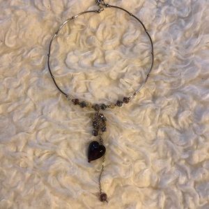 Scallop stainless necklace with drop design